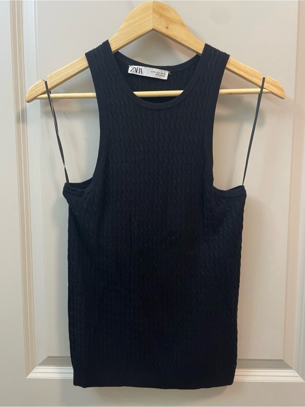 ZARA Black Ribbed Sweater Tank Top